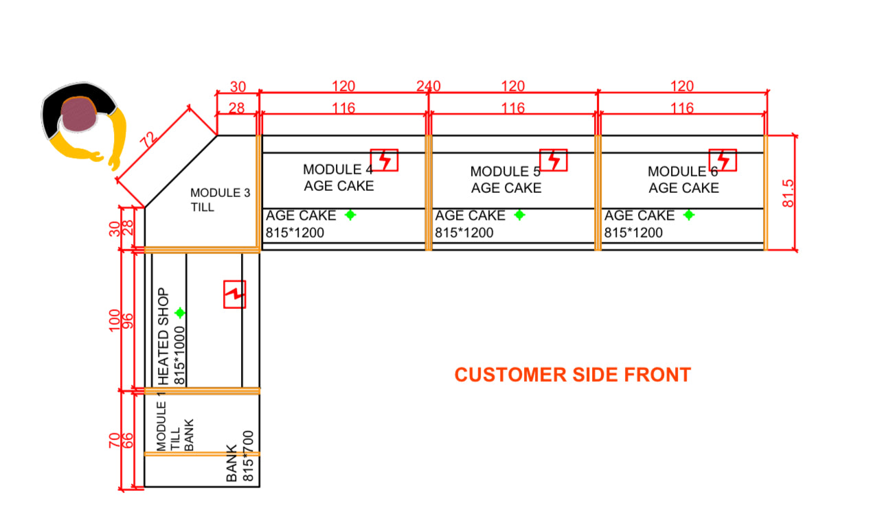 Custom Display Fridge – L-Shape