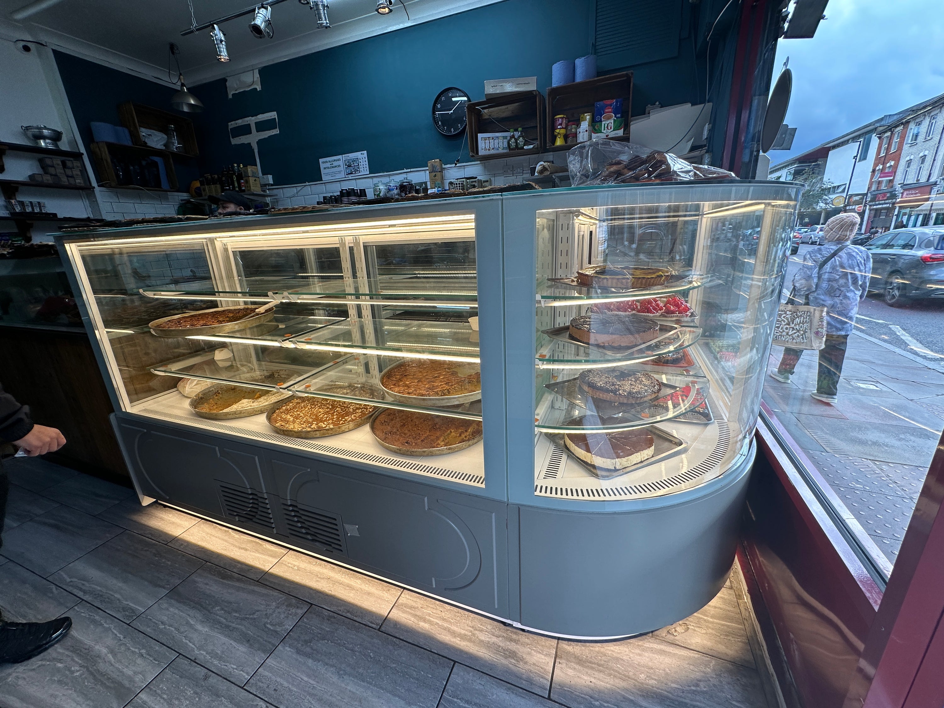 Custom L Shape Cake & Sandwich Display Fridge with Shelves