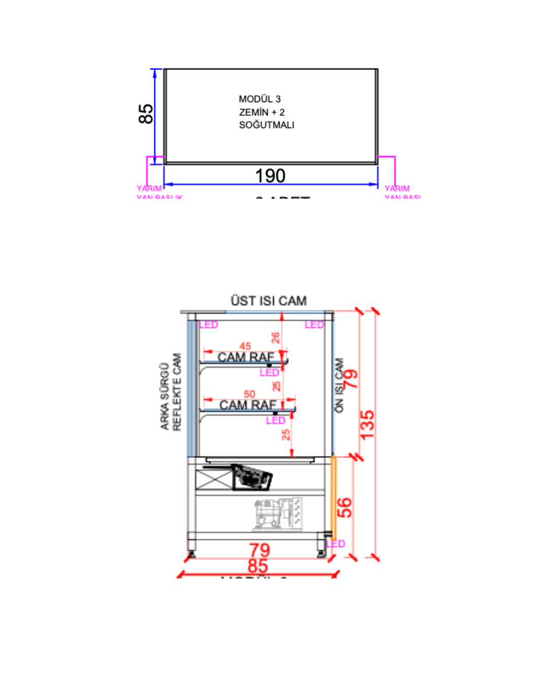 2 Meters Cake & Sandwich Display Fridge