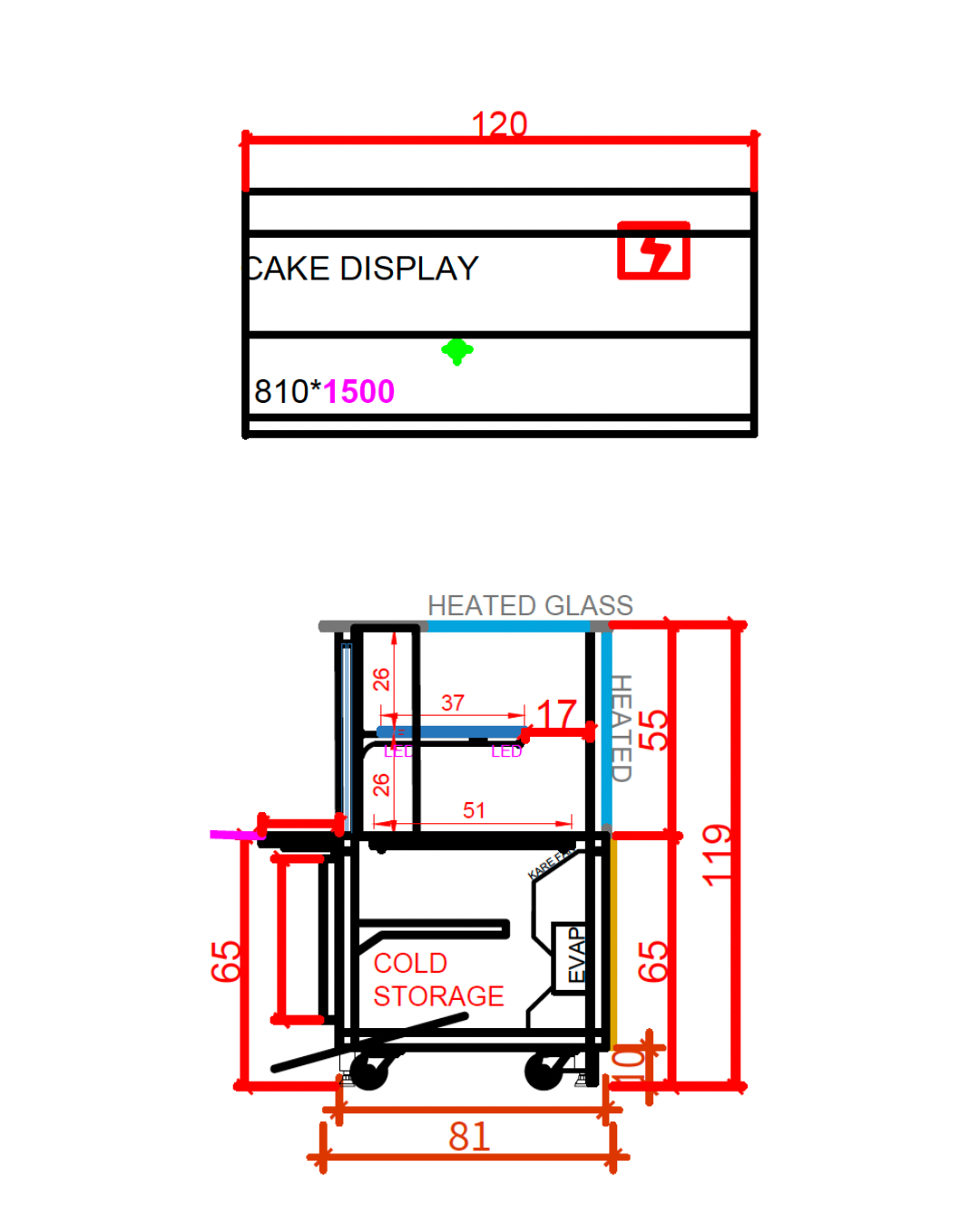 Fridges World | Harrison - Cake & Bakery Display Fridge | Cake Display Cases