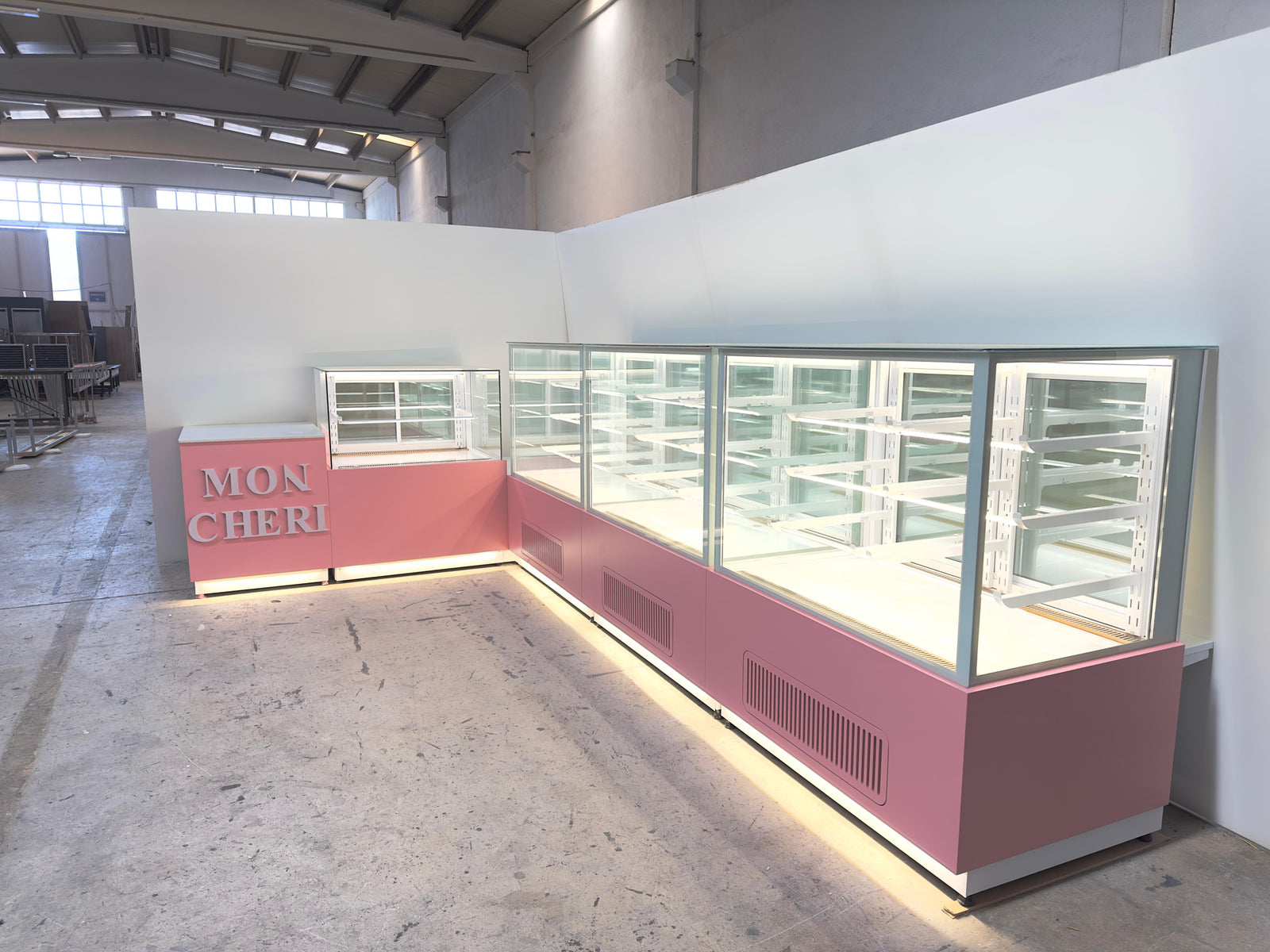 Custom Display Fridge Set – L-Shape Counter