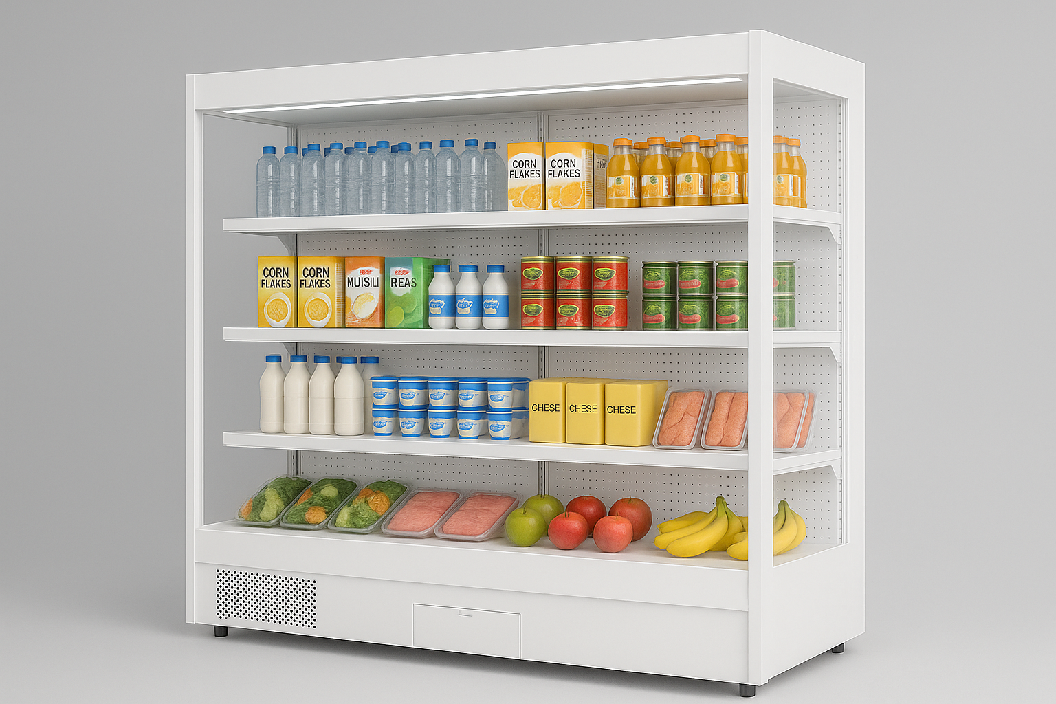 200 CM Plug In Open Front Multidecks Fridge I White/Gray/Black