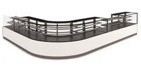 Oval L Shape Corner Custom Made Display Fridge