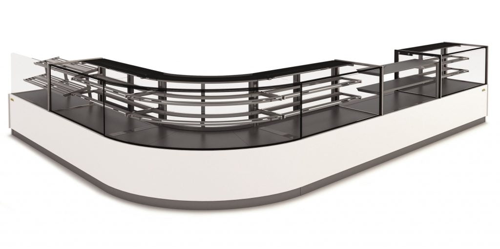 Oval L Shape Corner Custom Made Display Fridge
