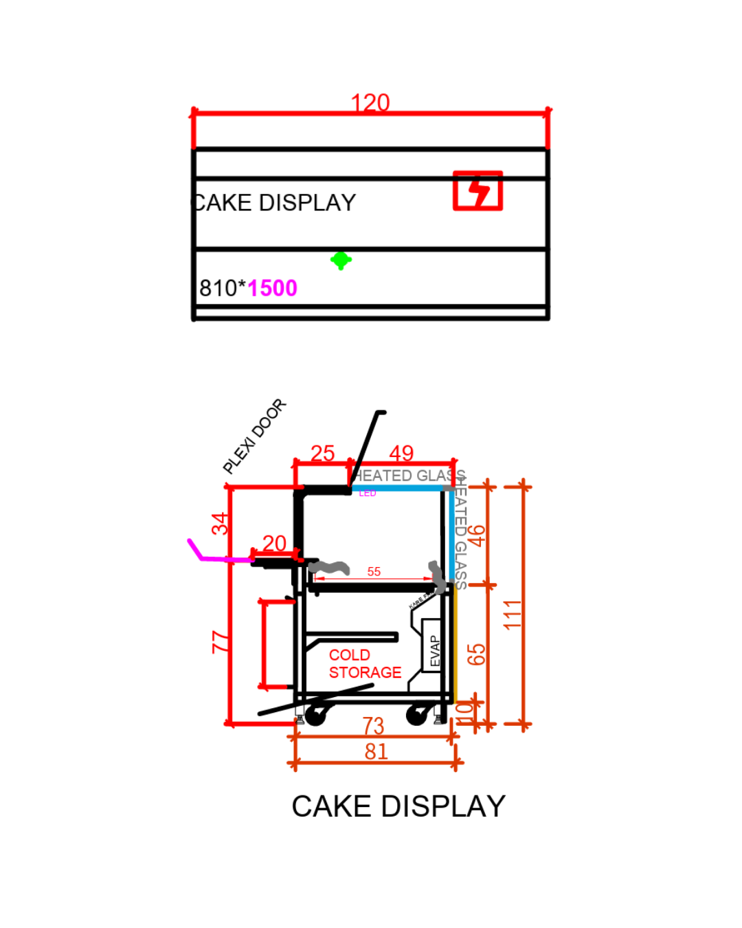 Fridges World | Lennon - Cake &amp; Pastry Display Fridge | Cake Display Cases