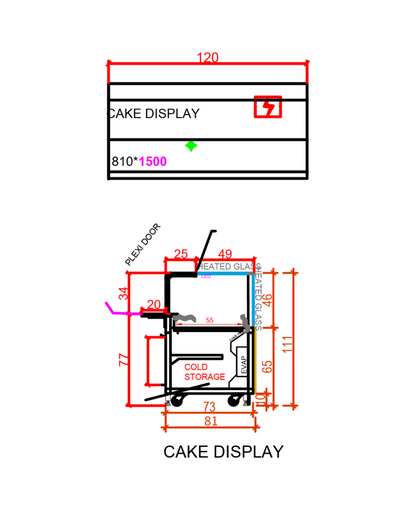 Fridges World | Lennon - Cake &amp; Pastry Display Fridge | Cake Display Cases