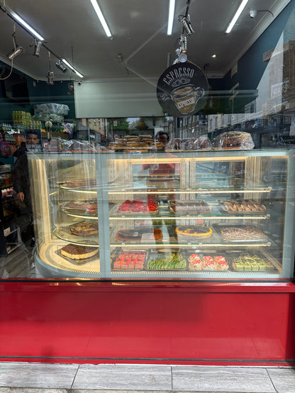 Custom L Shape Cake &amp; Sandwich Display Fridge with Shelves
