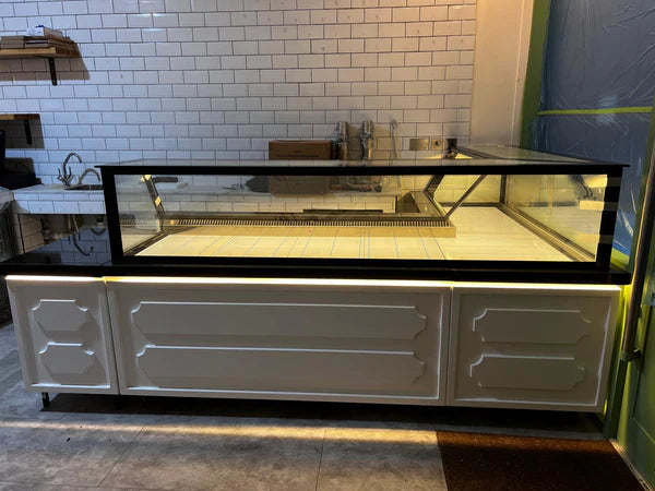 Fridges World | Custom L Shape Refrigerated Display Counter for Cafés & Bakeries | Display Fridge