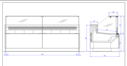 Fridges World | Plug in Serve Over Counter - 250 CM Meat Display | Meat Serve Over Counter (Plug In)