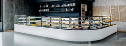 Oval L Shape Corner Custom Made Display Fridge