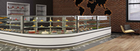Oval L Shape Corner Custom Made Display Fridge