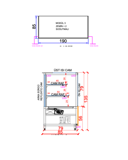 2 Meters Cake &amp; Sandwich Display Fridge