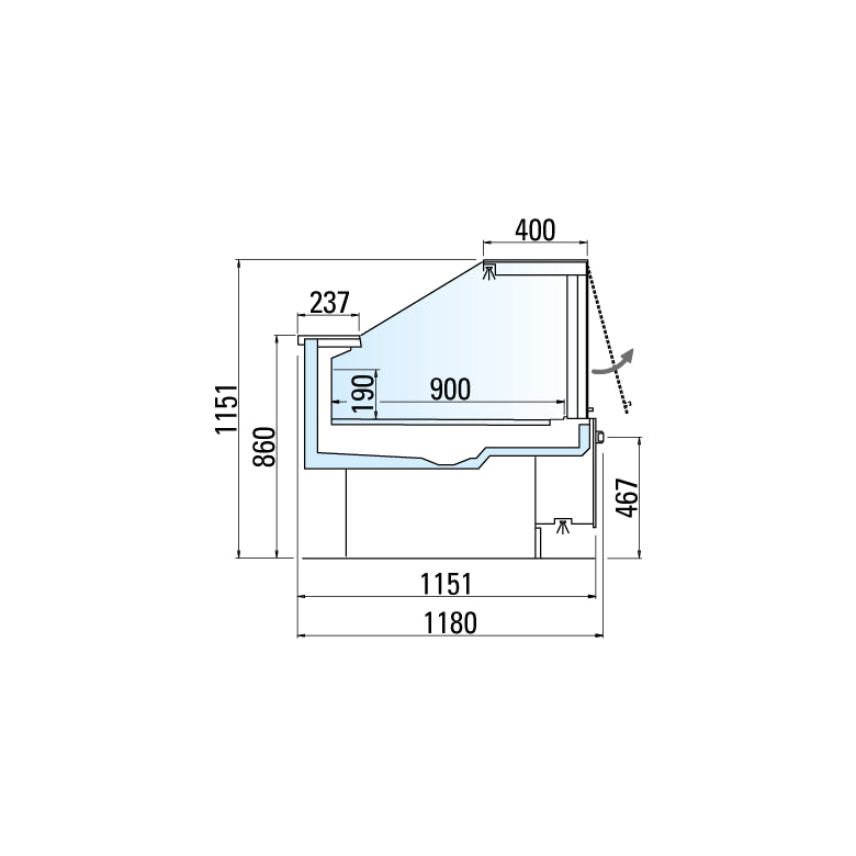 Arneg London 4 remote serve-over counter fridge – ideal for meats, deli and chilled food