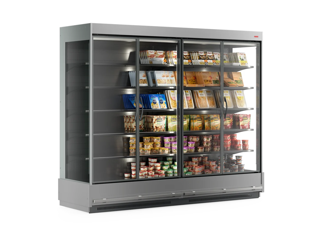Closed multideck fridge with glass doors – Arneg Osaka 3P for chilled food and drinks