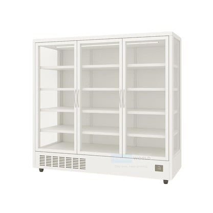 Fridges World 3 Doors multideck display fridge – plug-in model ideal for supermarkets and convenience stores, featuring adjustable shelving, LED lighting, and energy-efficient cooling for fresh food and drinks