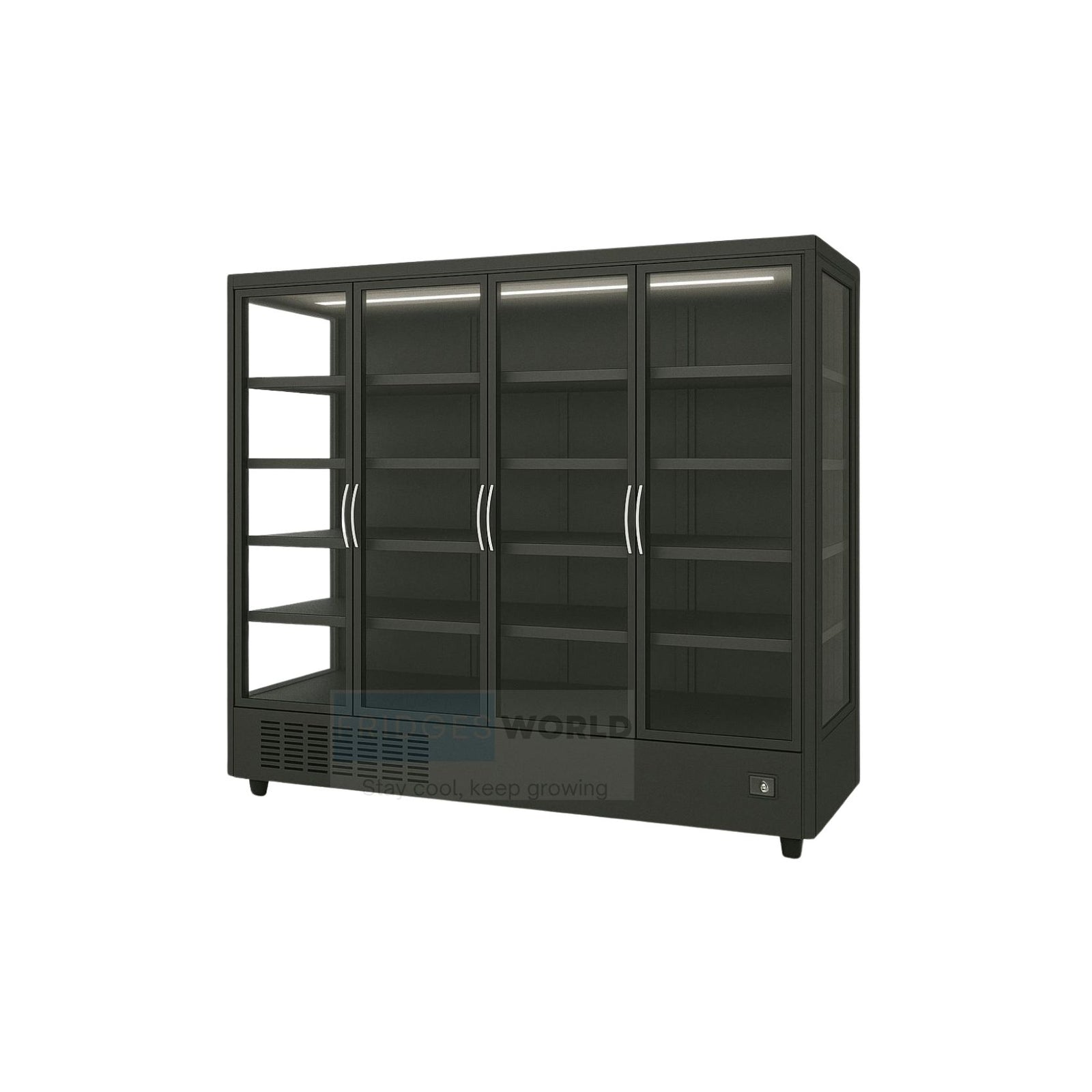 Fridges World  multideck display fridge – plug-in model ideal for supermarkets and convenience stores, featuring adjustable shelving, LED lighting, and energy-efficient cooling for fresh food and drinks